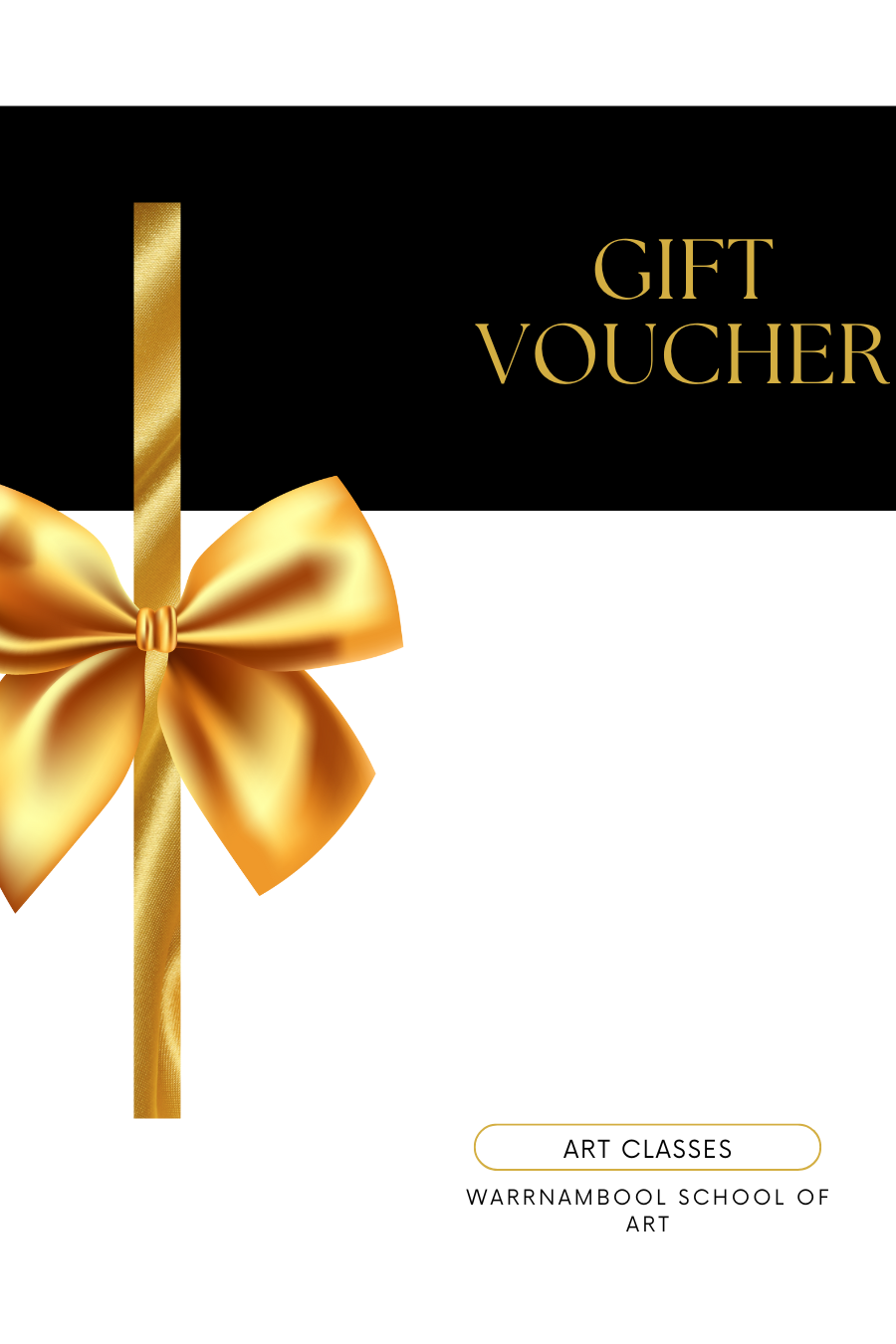 White and Black Elegant Golden Bow Gift Voucher Gift Certificate